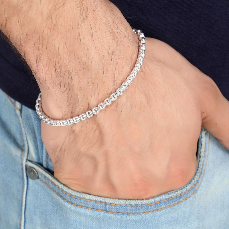 Om Silver Bracelet Kada For men – Prabhubhakti